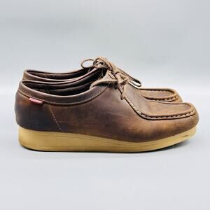 Clarks Wallabee Shoes Womens 9.5 Brown Leather Moc Toe Lace Up Comfort Boots